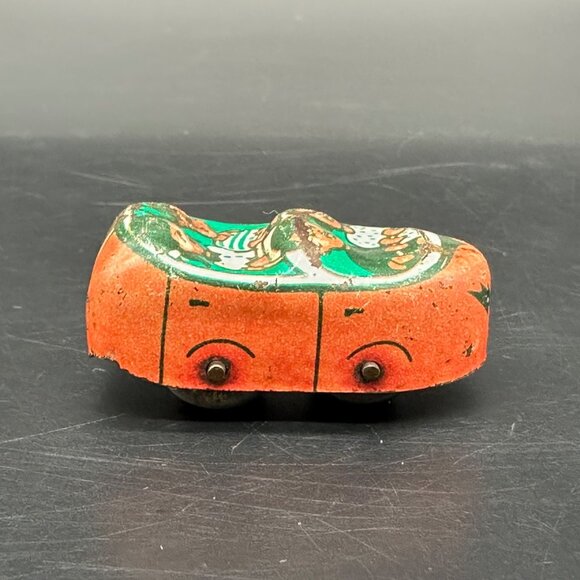 Vintage J Chein Metal Roller Coaster Car Toy 1950s Tin Litho Mini Mid Century - Picture 3 of 11